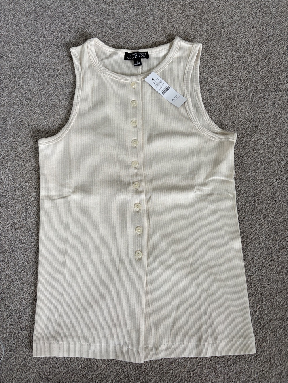 NWT JCrew Ribbed Button Front Top - Picture 3 of 5